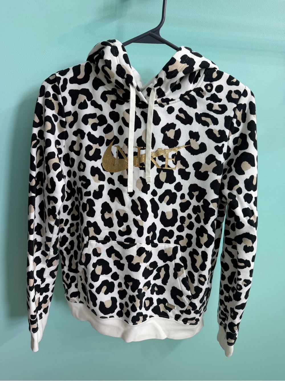 Nike Club Fleece Leopard Pullover Hoodie Women’s Size XS